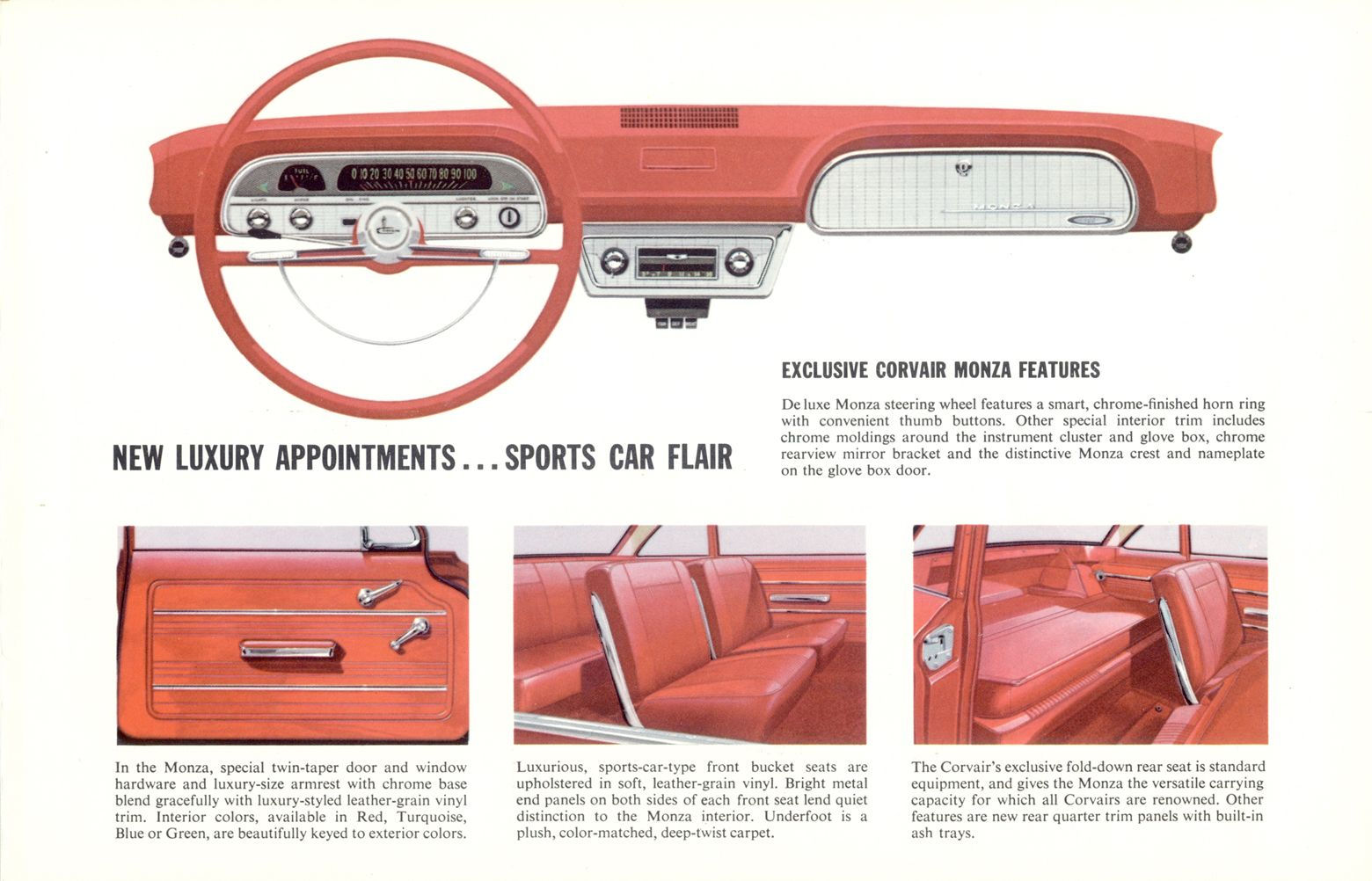 1960 Chevrolet Corvair Monza Brochure Page 5